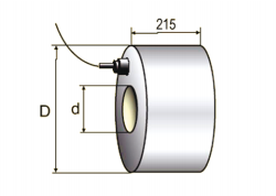 Металлическая заглушка изоляции с кабелем вывода, 219 мм
