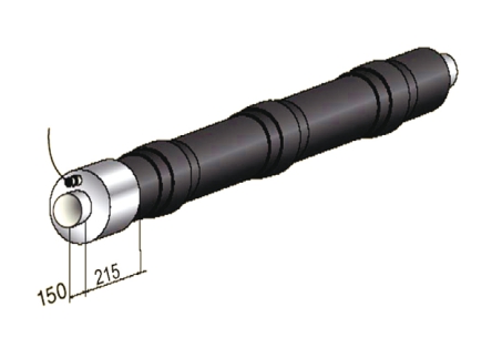 Стальная труба в ППУ изоляции с усиленной оболочкой с металлической заглушкой изоляции и кабелем вывода