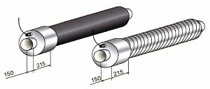 Стальная труба в ППУ изоляции с металлической заглушкой изоляции и кабелем вывода, 426мм